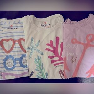 3 adorable Crewcuts t shirts. Size girls XL (12-14).